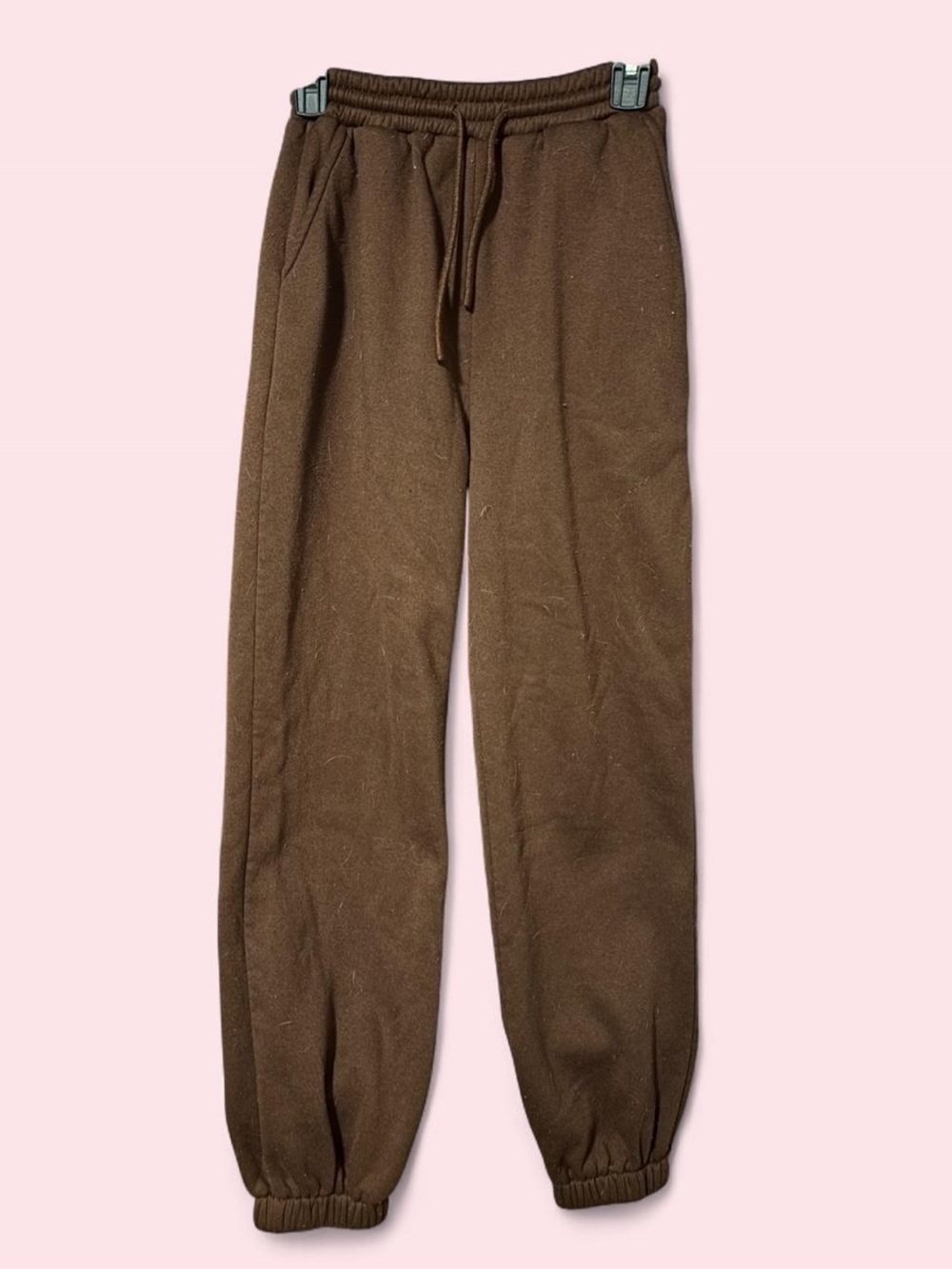 Brown Drawstring Cuffed Sweatpants